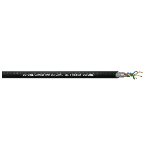 Cordial CCAT 6 HighFlex Black гибкий Ethernet кабель cat6, бухта 100 метров, черный Cordial CCAT 6 HighFlex Black гибкий Ethernet кабель cat6, бухта 100 метров, черный