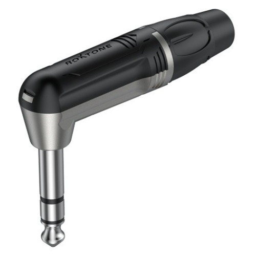 Roxtone RJ3RP-NN разъем инструментальный угловой, цвет серебро/черный Roxtone RJ3RP-NN разъем инструментальный угловой, цвет серебро/черный