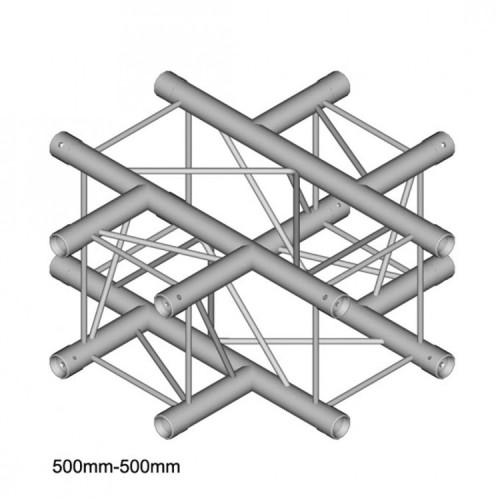 Dura Truss DT 24 C41 узел стыковочный четырехлучевой - крестовина, 90°, сечение 220 х 220 мм, длина сторон 50 см Dura Truss DT 24 C41 узел стыковочный четырехлучевой - крестовина, 90°, сечение 220 х 220 мм, длина сторон 50 см