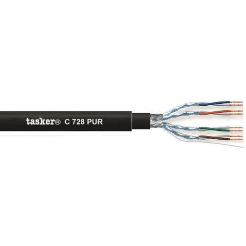Tasker C728 PUR эластичная витая пара категории 6А, цвет черный Tasker C728 PUR эластичная витая пара категории 6А, цвет черный