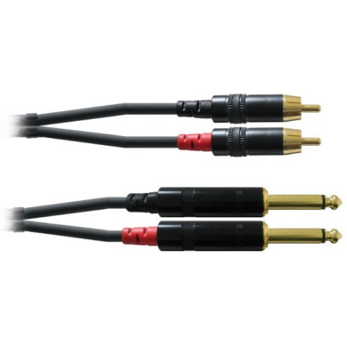 Cordial CFU 3 PC кабель сдвоенный RCA/джек моно 6.3 мм "папа", 3 метра, цвет черный Cordial CFU 3 PC кабель сдвоенный RCA/джек моно 6.3 мм "папа", 3 метра, цвет черный
