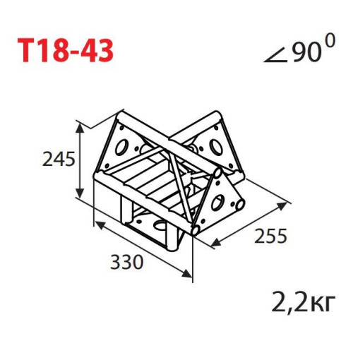 Imlight T18-43 стыковочный узел для 4-х ферм под 90 градусов Imlight T18-43 стыковочный узел для 4-х ферм под 90 градусов