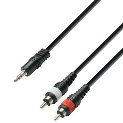 Adam Hall K3YWCC0300 кабель MiniJack stereo - 2 x RCA, литые разъемы Adam Hall K3YWCC0300 кабель MiniJack stereo - 2 x RCA, литые разъемы