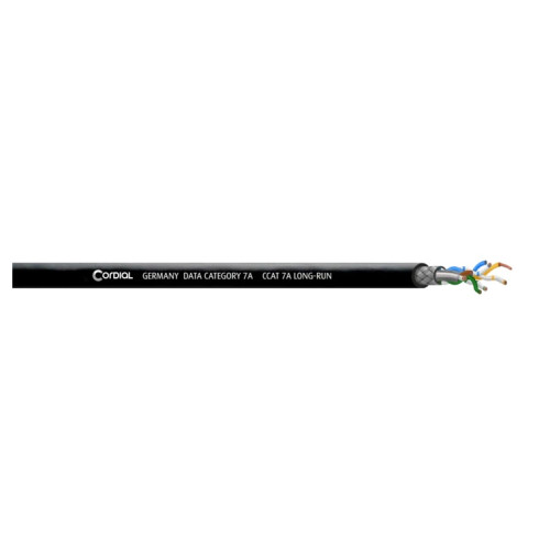 Cordial CCAT 7A Long-Run кабель Ethernet cat7a, бухта 100 метров, черный Cordial CCAT 7A Long-Run кабель Ethernet cat7a, бухта 100 метров, черный