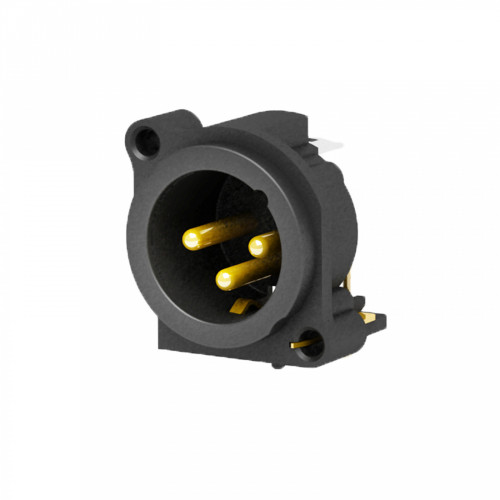 Seetronic SCBDM3-V панельный разъём XLR, "папа", 3-контактный, вертикальная установка, позолоченные контакты Seetronic SCBDM3-V панельный разъём XLR, "папа", 3-контактный, вертикальная установка, позолоченные контакты