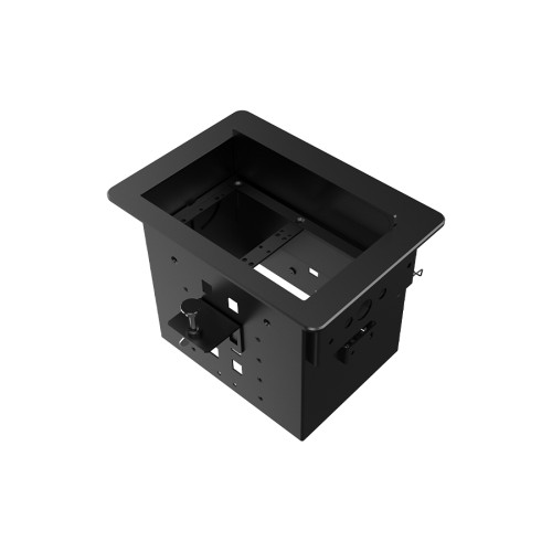 Wize Pro WRTS-06BOX-B прямоугольный металлический корпус для модульной системы врезного лючка в стол с убирающейся крышкой для установки до 6 модулей-вставок, цвет черный Wize Pro WRTS-06BOX-B прямоугольный металлический корпус для модульной системы врезного лючка в стол с убирающейся крышкой для установки до 6 модулей-вставок, цвет черный