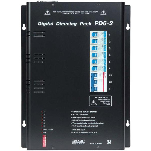 Imlight PD 6-2L блок диммерный цифровой, 6 каналов по 2 кВт, DMX Imlight PD 6-2L блок диммерный цифровой, 6 каналов по 2 кВт, DMX