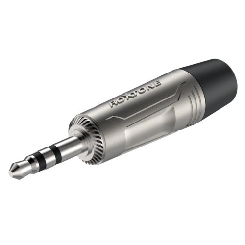 Roxtone RMJ3P-NN разъем 3.5 мм, стерео с резиновым держателем под кабель, Цвет: серебро Roxtone RMJ3P-NN разъем 3.5 мм, стерео с резиновым держателем под кабель, Цвет: серебро