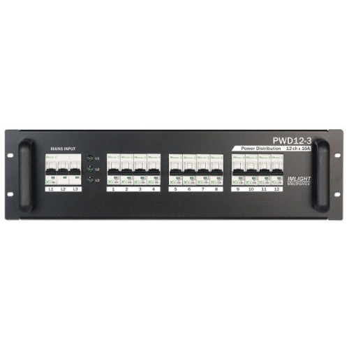 Imlight PWD 12-3 (2U) блок распределения питания, 12 каналов по 16А Imlight PWD 12-3 (2U) блок распределения питания, 12 каналов по 16А