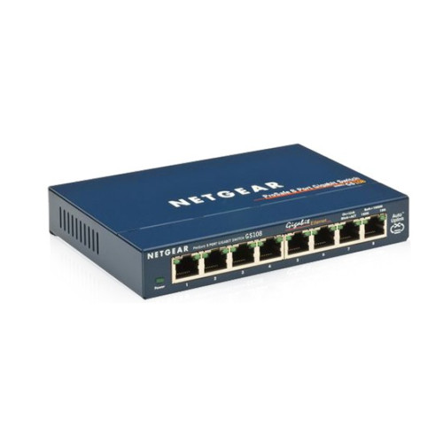 Waves Netgear GS108 (8PSW) 8-портовый Gigabit Ethernet коммутатор для подключения аудио интерфейсов SoundGrid и DSP-серверов к звуковой сети SoundGrid